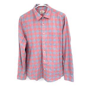 Faherty Red and Blue Plaid Casual Button Down Shirt